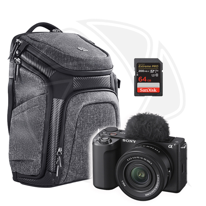 Sony ZV-E10 II Mirrorless Camera with 16-50mm Lens&amp; Memory Card&amp; BackBag