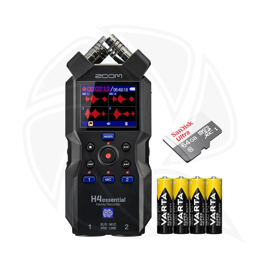 ZOOM H4essential Handy Record 4Track Record for Creators with Battery &amp; Ram