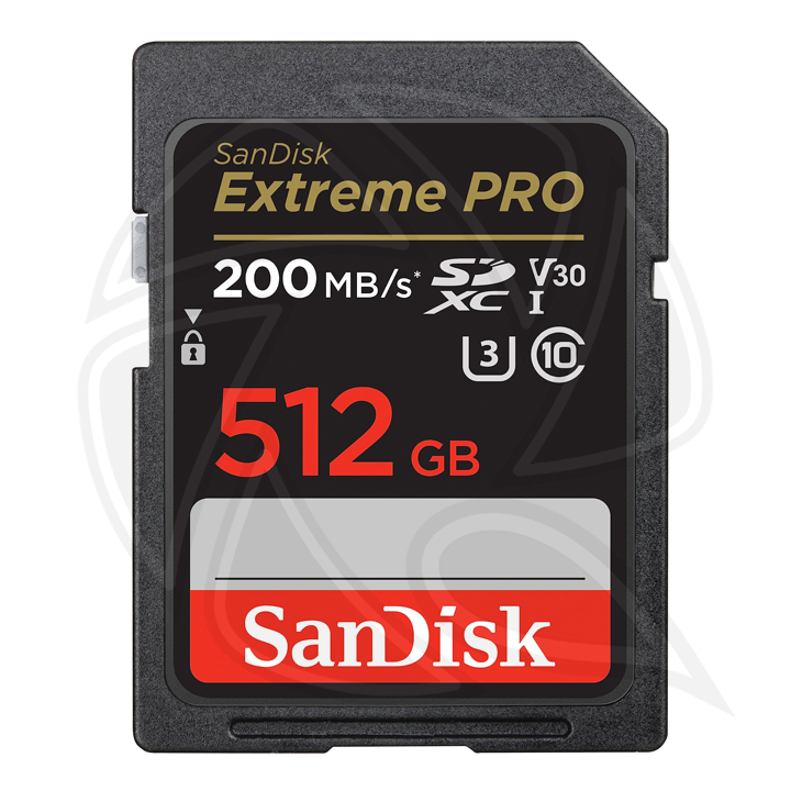 SANDISK EXTREME PRO 512GB 200MB/S  SDXC UHS-I Card (4k) V30