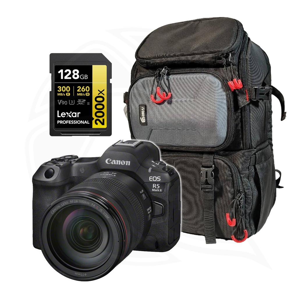 CANON EOS R5 II BODY Mirrorless Camera with RF 24-105MM F4L IS USM&amp; Memory Card &amp; Bag