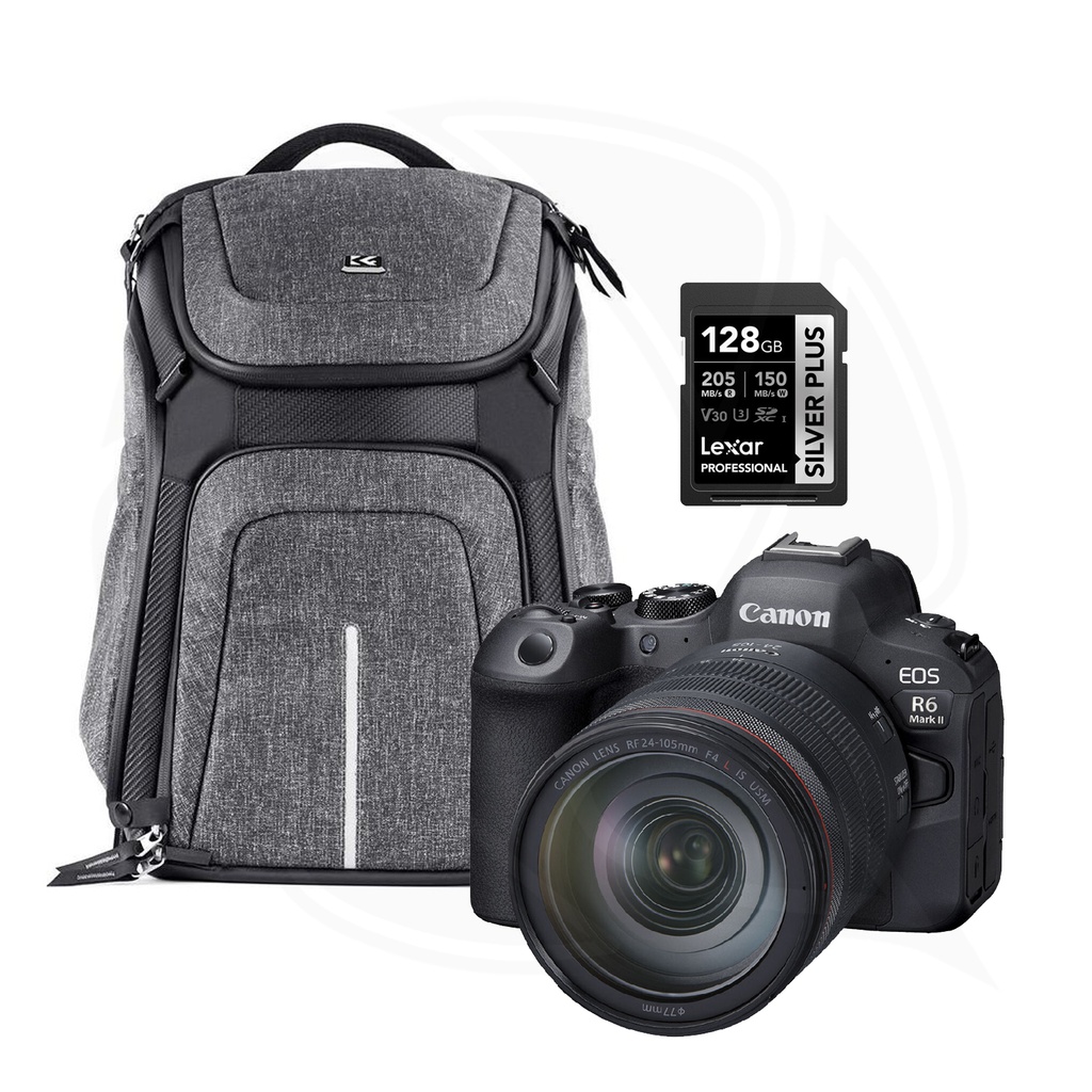 CANON EOS R6 II Mirrorless Camera RF 24-105 F4L IS USM&amp; Memory Card &amp; Backpack Bag