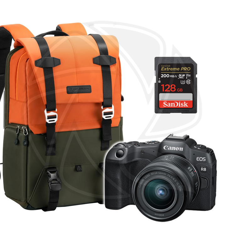 CANON EOS R8 Mirrorless Camera RF 24-50 F4.5-6.3 S with Memory Card &amp; Bag