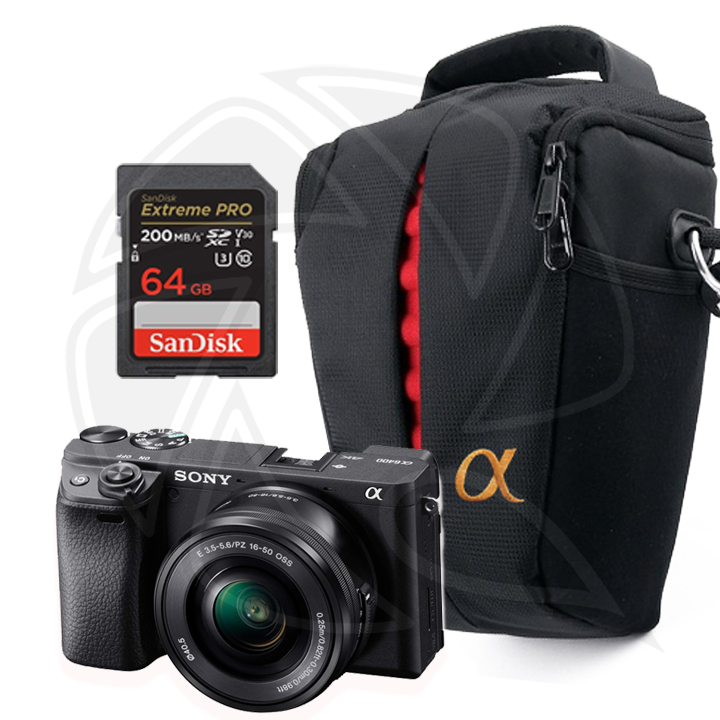 SONY Alpha a6400 Mirrorless Digital Camera with 16-50mm Lens  with Memory Card&amp; Conical Bag
