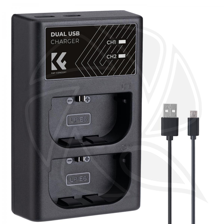 KF28.0007 LP-E6NH Dual Slot Battery Charger Type-C Canon
