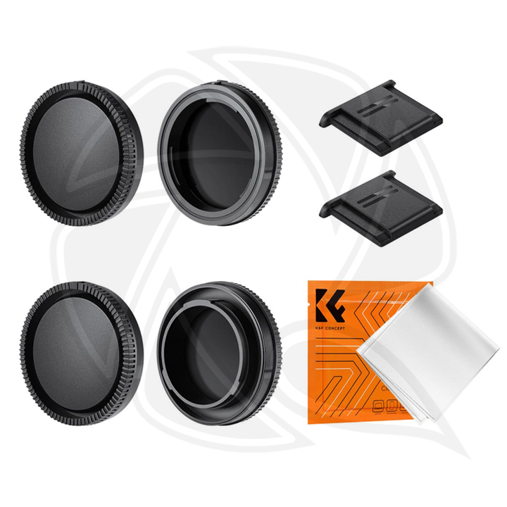 SKU.2222 Lens cap &amp;Body cap for Sony E-mount Body Cap*2 + Lens Rear Cap*2 + Hot Shoe Cap*2 + Cleaning Cloth*1