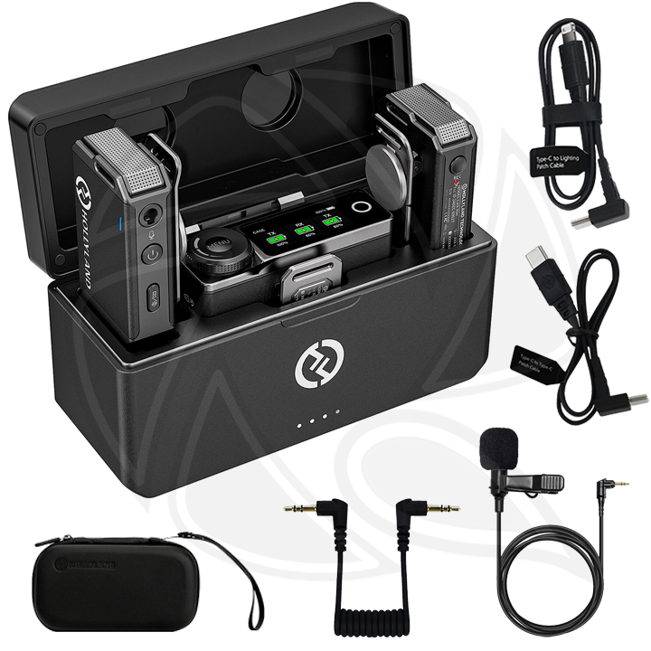 HOLLYLAND LARK MAX All-in-One Wireless Microphone System (2.4 GHz, Black) with neck mic wire (Neck mic. Wireless)