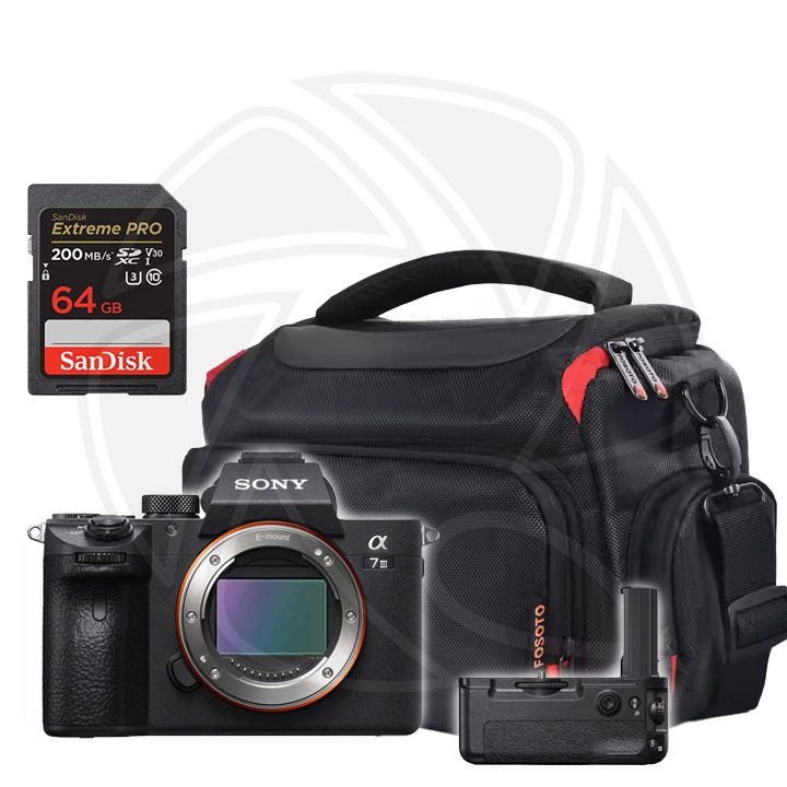 SONY Alpha a7III Mirrorless Digital Camera (Body Only) with Memory Card &amp; Bag &amp; Battery Grip