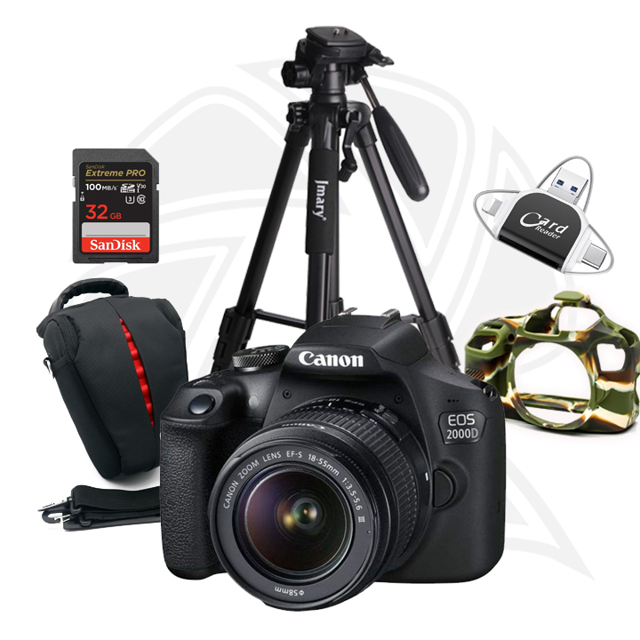 CANON CAMERA EOS 2000D EF-S 18-55mm III with Professional Accessories