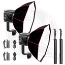 QPS-ULANZI VL120BI 120W Bi-color V-Mount Video Light with SoftBox 90cm &amp;Light Stand 2kit