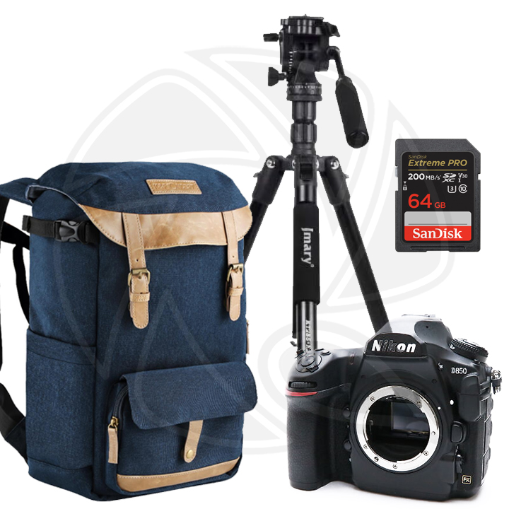 Nikon D850 DSLR Camera (Body Only) with Memory card, Backbag, Stand