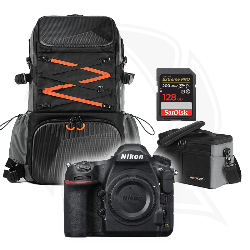 Nikon D850 DSLR Camera (Body Only) with Memory card, Black bag