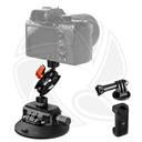 KF31.100 4.5&quot; Suction Cup Camera Mount with Double Ball Head Magic Arm, Mobile Phone Clamp, Gopro Adapter Accessories, 3/8&quot; to 1/4&quot; Adapter Screw, MS45