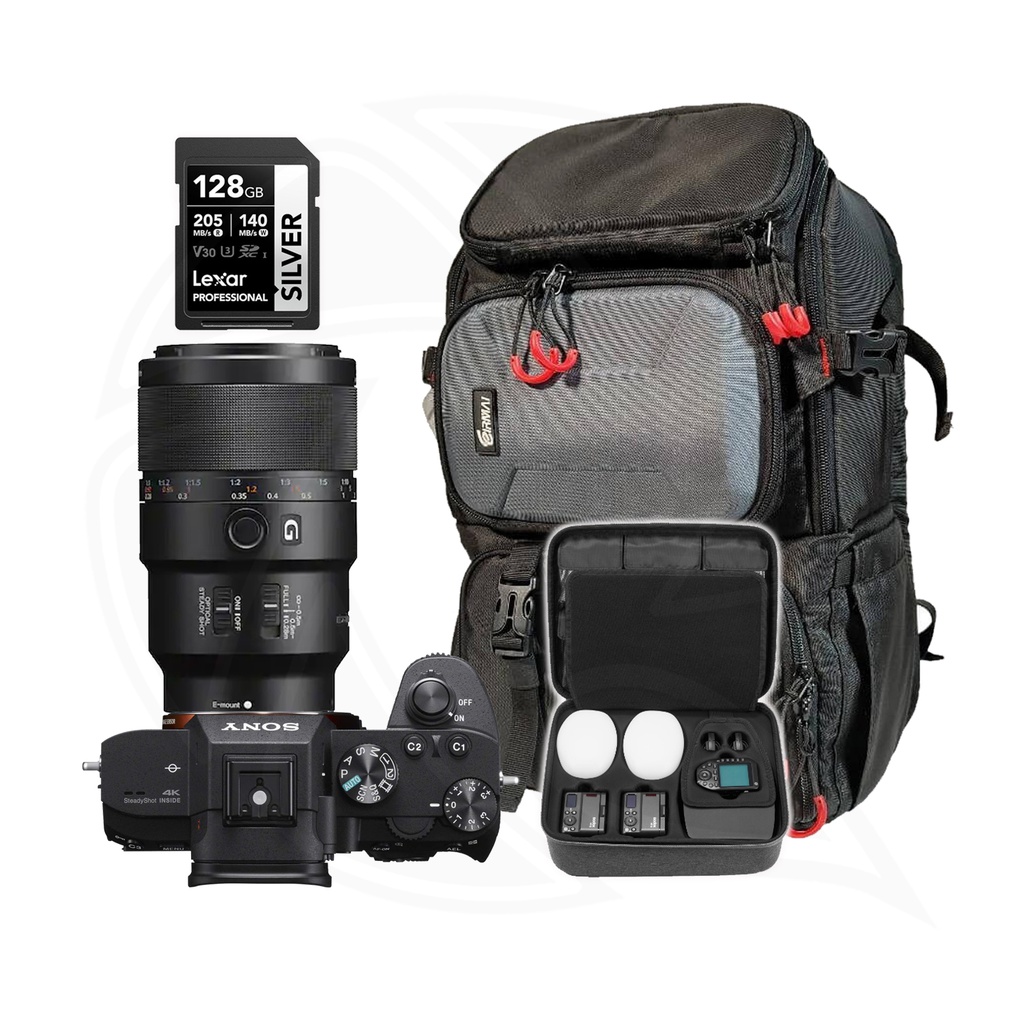 SONY Alpha a7III (Body Only) with SONY LENS 90mm F/2.8 MACRO G OSS &amp; Dental Macro Twin Flash &amp;professional Accessories 