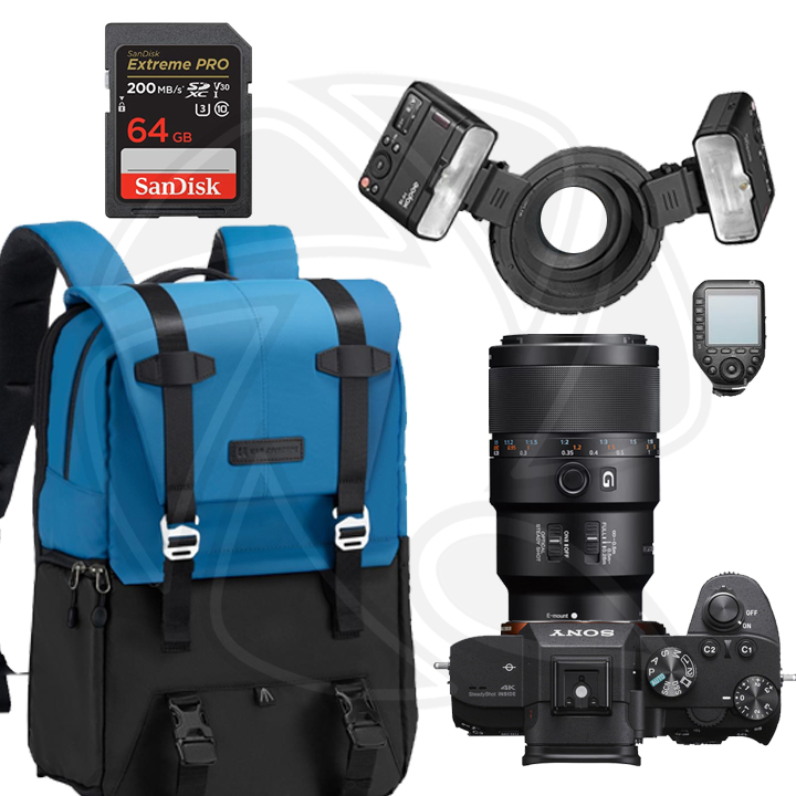 SONY Alpha a7III (Body Only) with SONY LENS 90mm F/2.8 MACRO G OSS &amp; Dental Macro Twin Flash &amp;professional Accessories