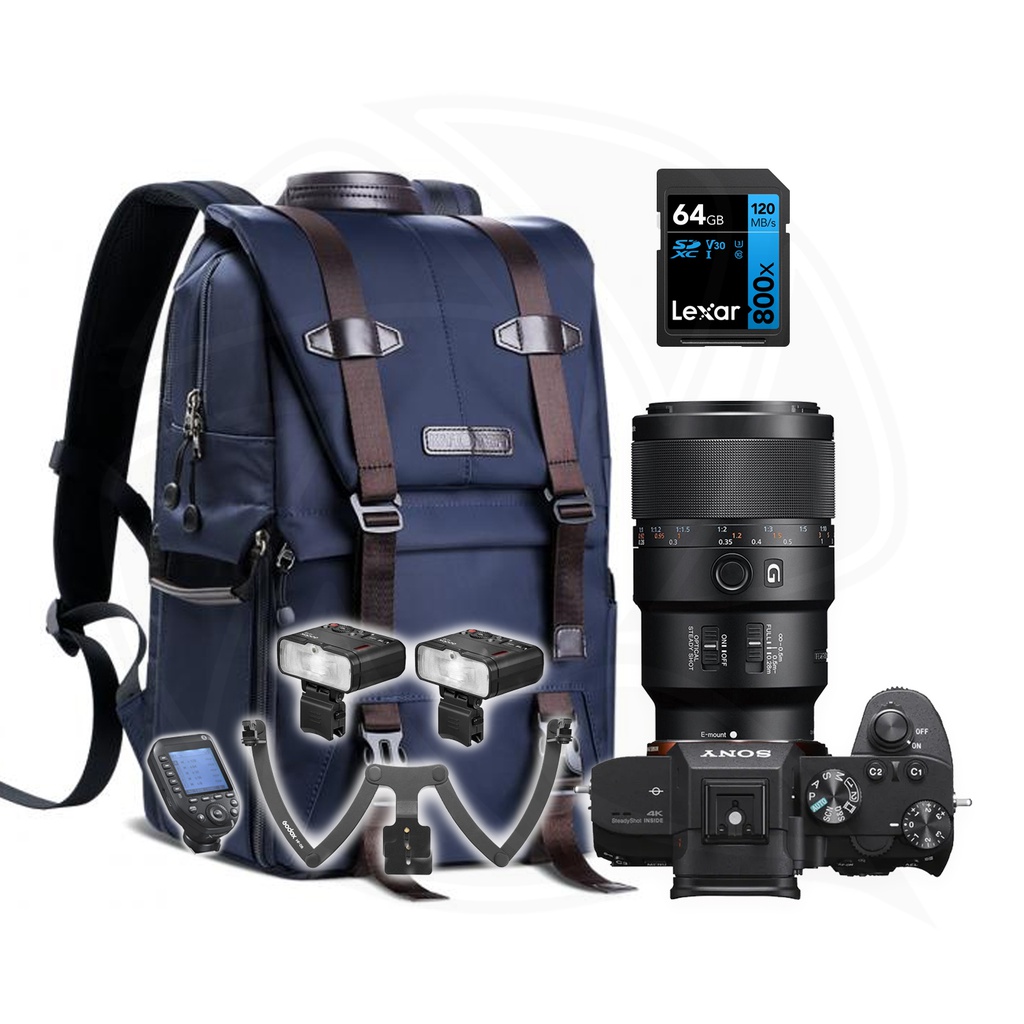 SONY Alpha a7III (Body Only) with SONY LENS 90mm F/2.8 MACRO G OSS &amp; Dental Macro Twin Flash &amp;professional Accessories