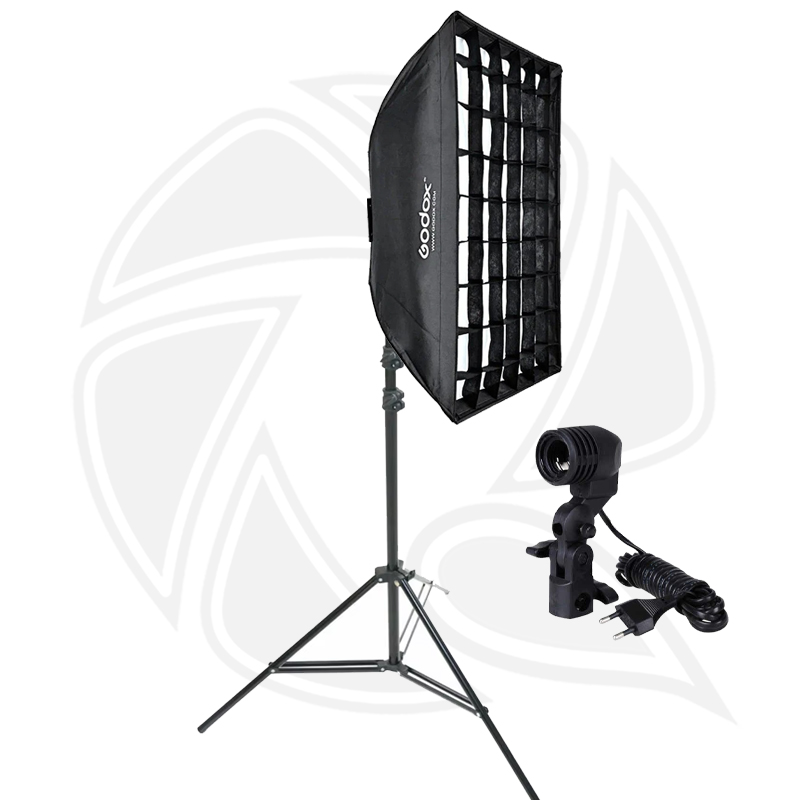 QPS- Softbox Umbrella SB-GUBW6090 grid 60x90 cm with Lamp Holder &amp;Light Stand