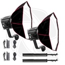QPS-ULANZI VL120C 120W RGB Video Light with SoftBox 90cm &amp;Light Stand 2kit
