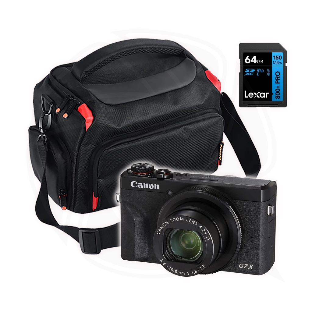 CANON PowerShot G7XIII Black with Shoulder Bag &amp; Ram