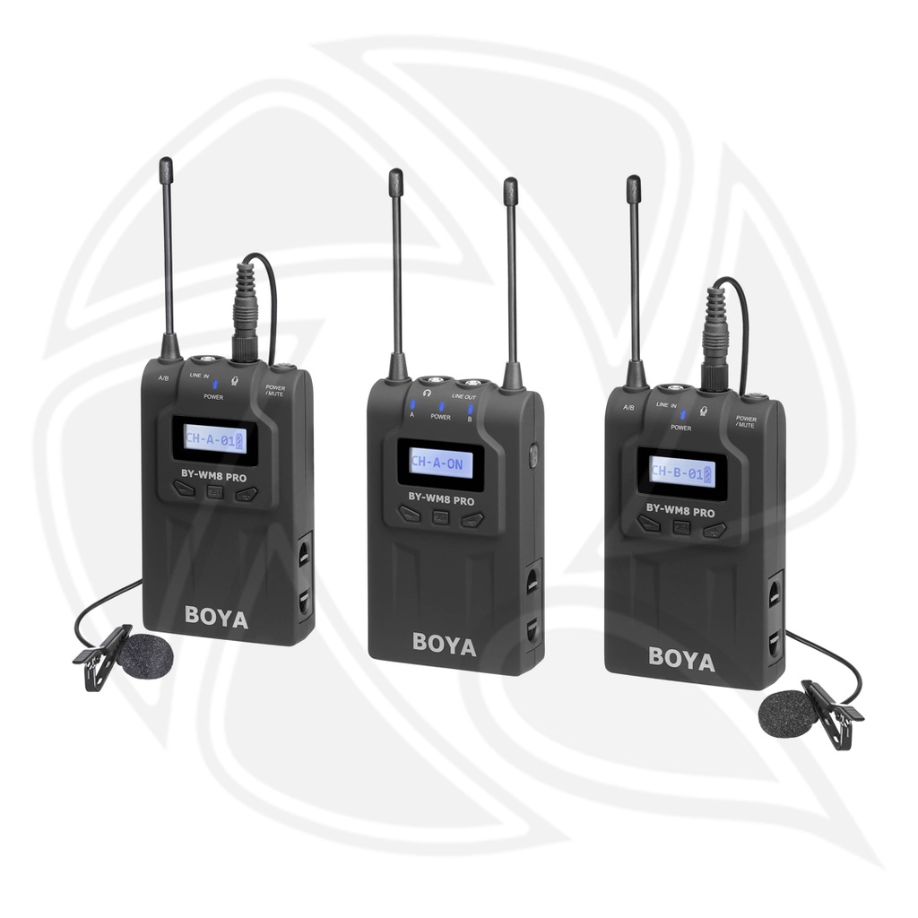 Boya-BY-WM8 PRO-K2 UHF Dual-Channel Wireless Microphone System Dual-Channel Wireless Receiver(Neck mic. Wireless)