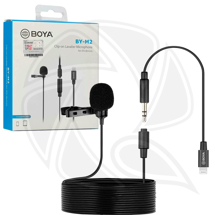 BOYA-BY-M2 Clip-on Lavalier Microphone for iOS devices (6m)