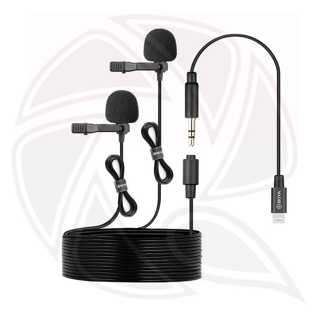 BOYA BY-M2D Digital Dual Omnidirectional Lavalier Microphones with Detachable Lightning Cable (iOS)