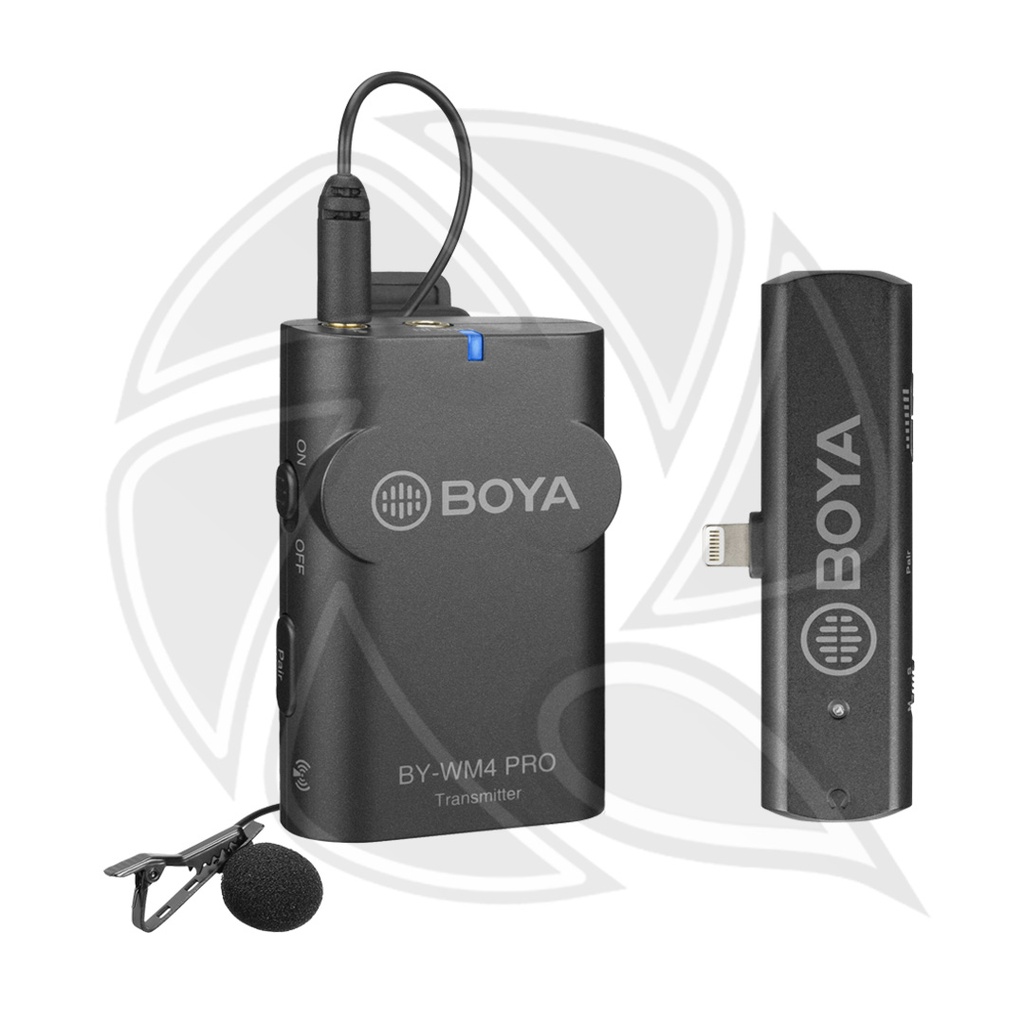 BOYA BY-WM4 PRO-K3 Digital Wireless Omni Lavalier Microphone System for Lightning iOS Devices (2.4 GHz)