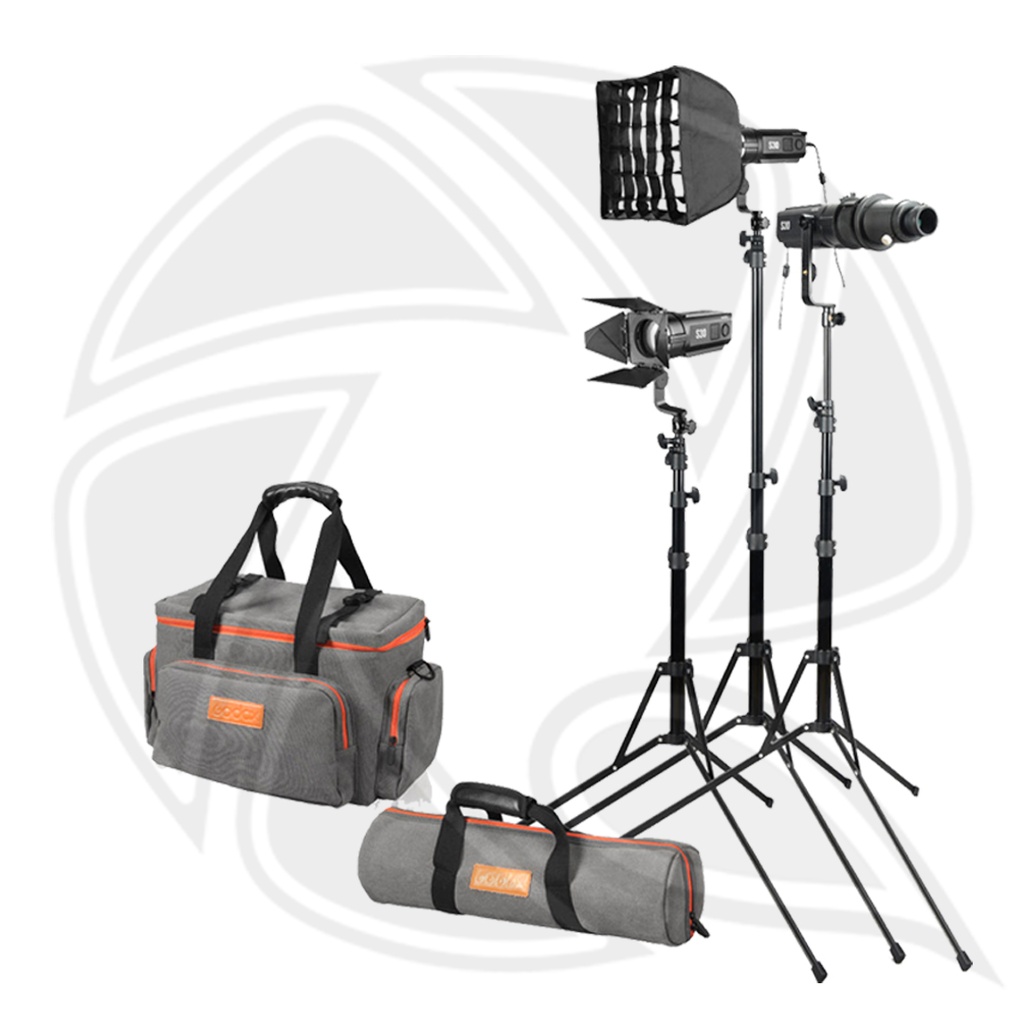 GODOX  S30 - 3HEADS SA-D  Focusing Spot LED Light 3kit