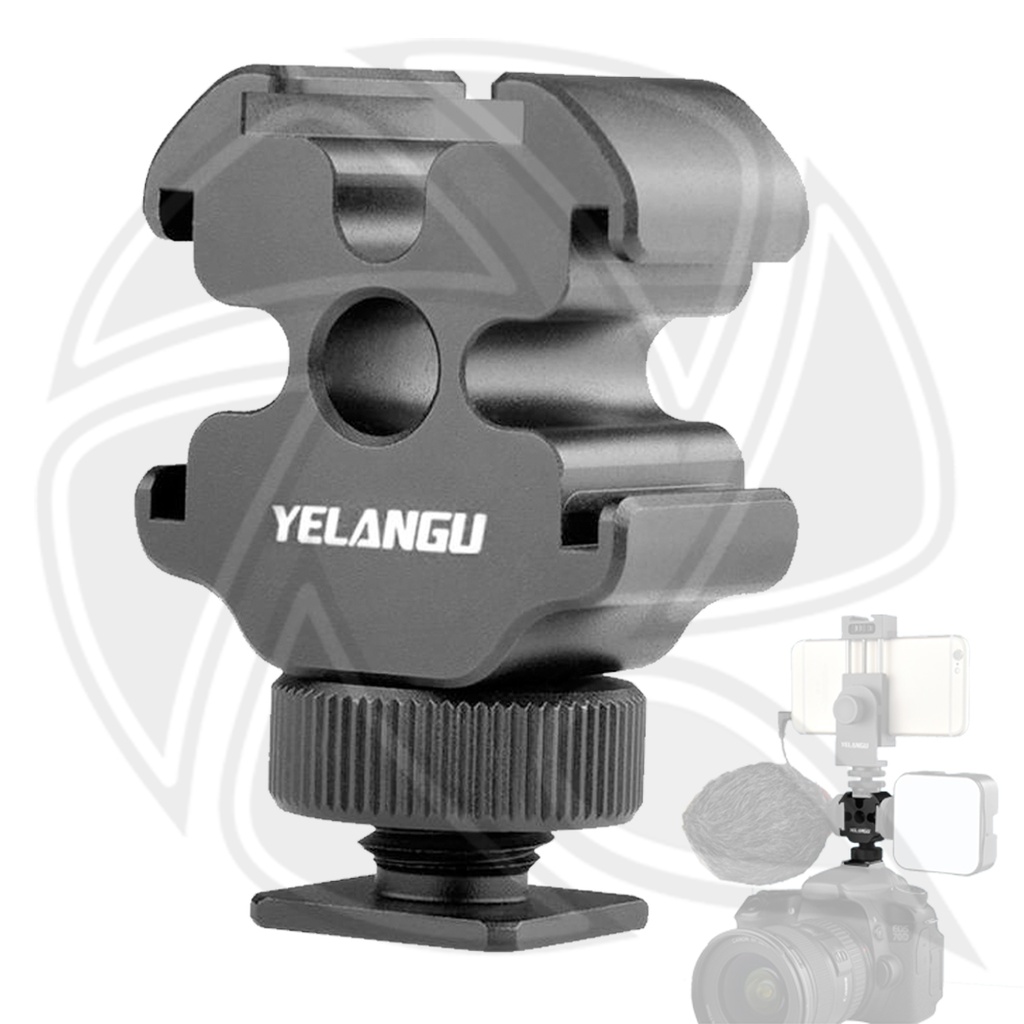 YELANGU A68 3-Head Cold Shoe Mount Adapter