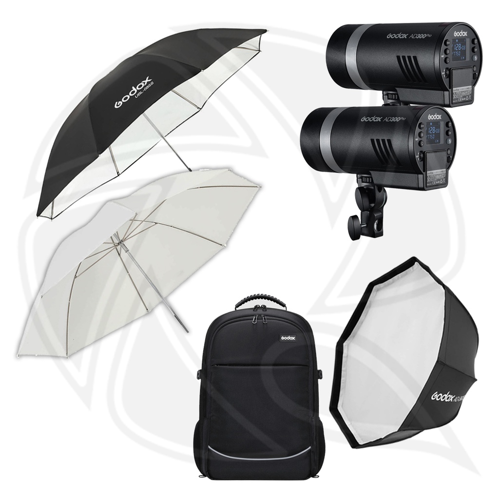 GODOX AD300pro Dual Flashes Backpack Kit with Octa Softbox  2KIT