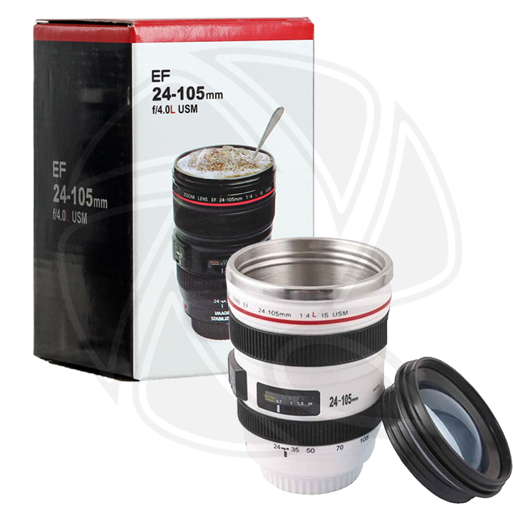 Generic Stainless Steel Liner Camera Lens Mug For Coffee Milk Water