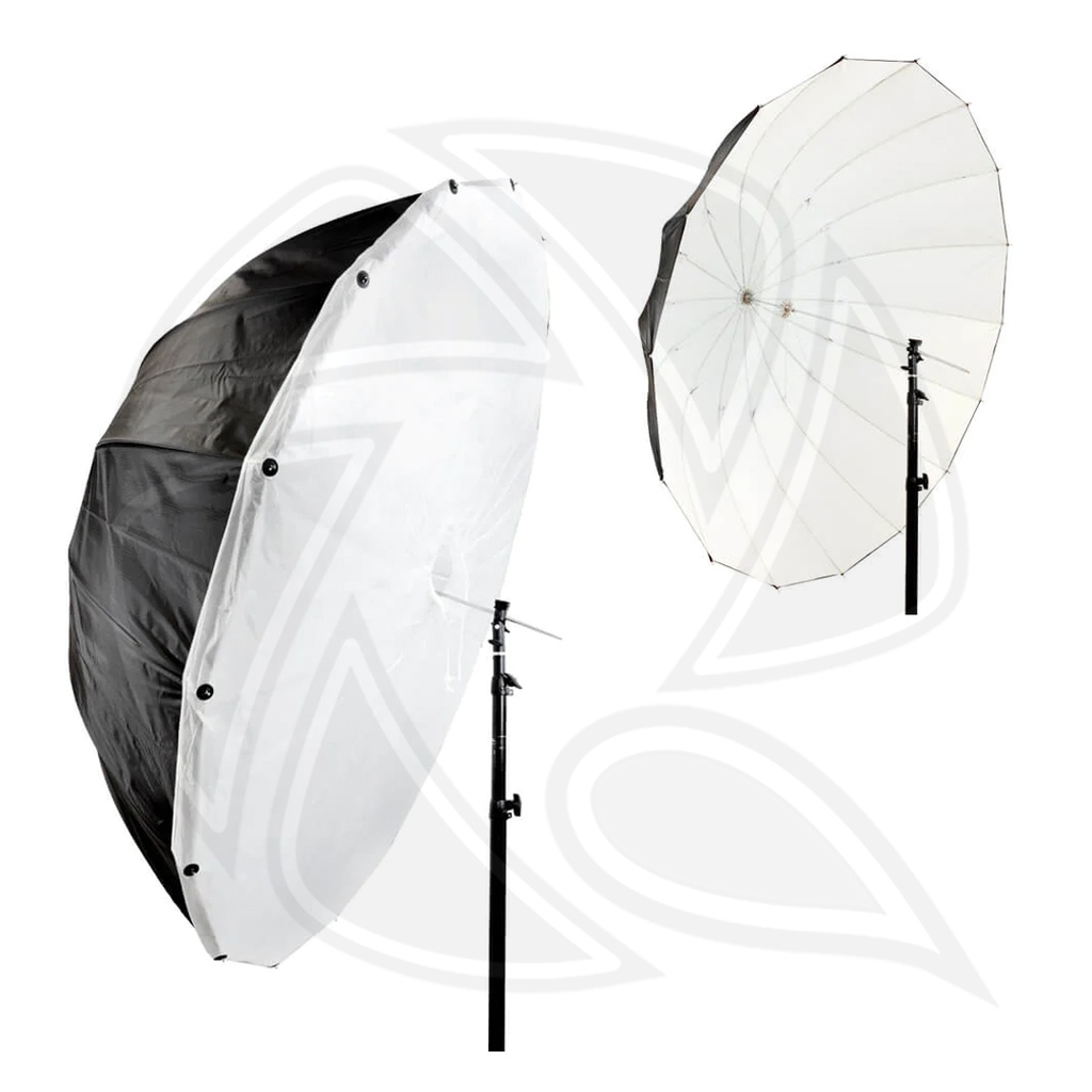 LIFE OF PHOTO AU48SH 160cm parbolic umbrella black/sliver &amp; difuser