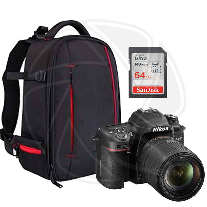 NIKON D7500 18 140 VR KIT with Memory Card Shoulder Bag Qartaj